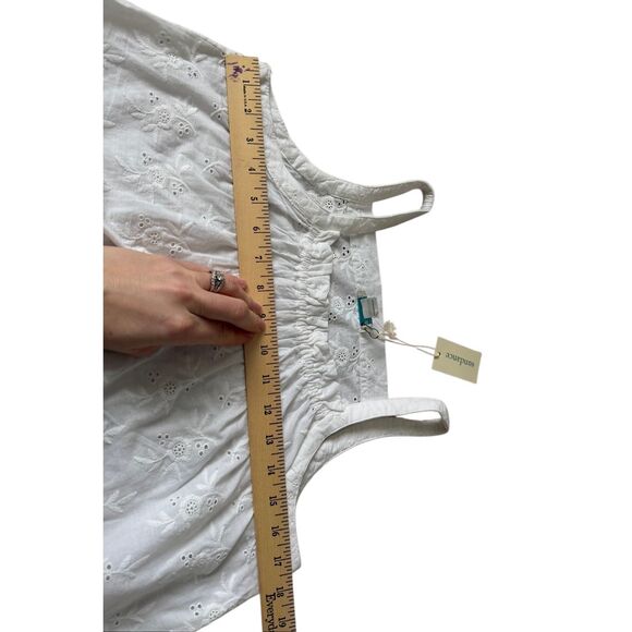 Sundance Tank Top Eyelet Boho Cotton White Medium - Picture 7 of 7